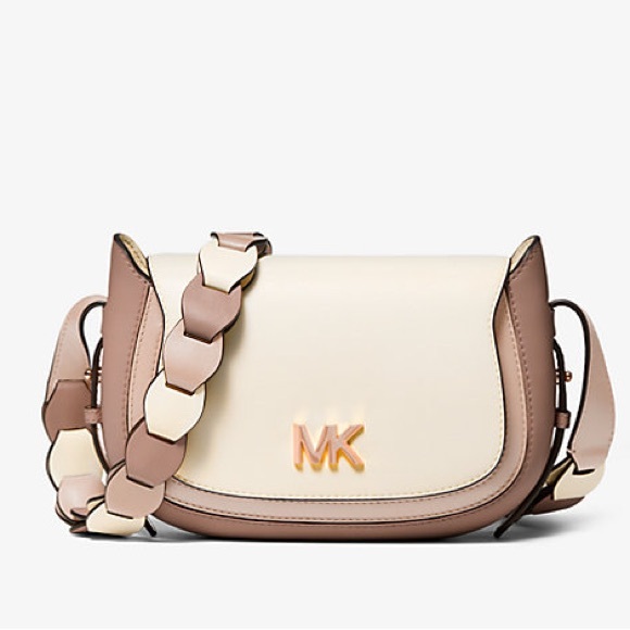 MICHAEL KORS JOLENE SMALL SADDLE MESSENGER GUC one small pen mark inside flap - Picture 1 of 14